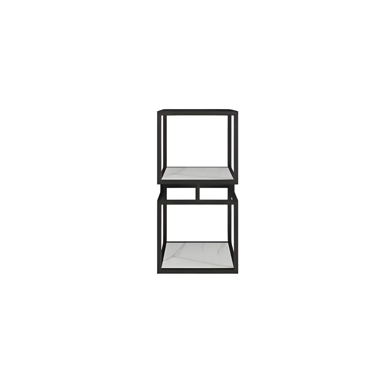Modern Cube Bookcase with Metal Tower Display Shelf in Black & Gold Image - 6