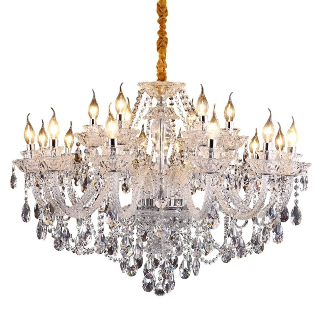 Modern Luxury Clear Crystal Chandeliers with Height-Adaptive Image - 8 | homeyfad