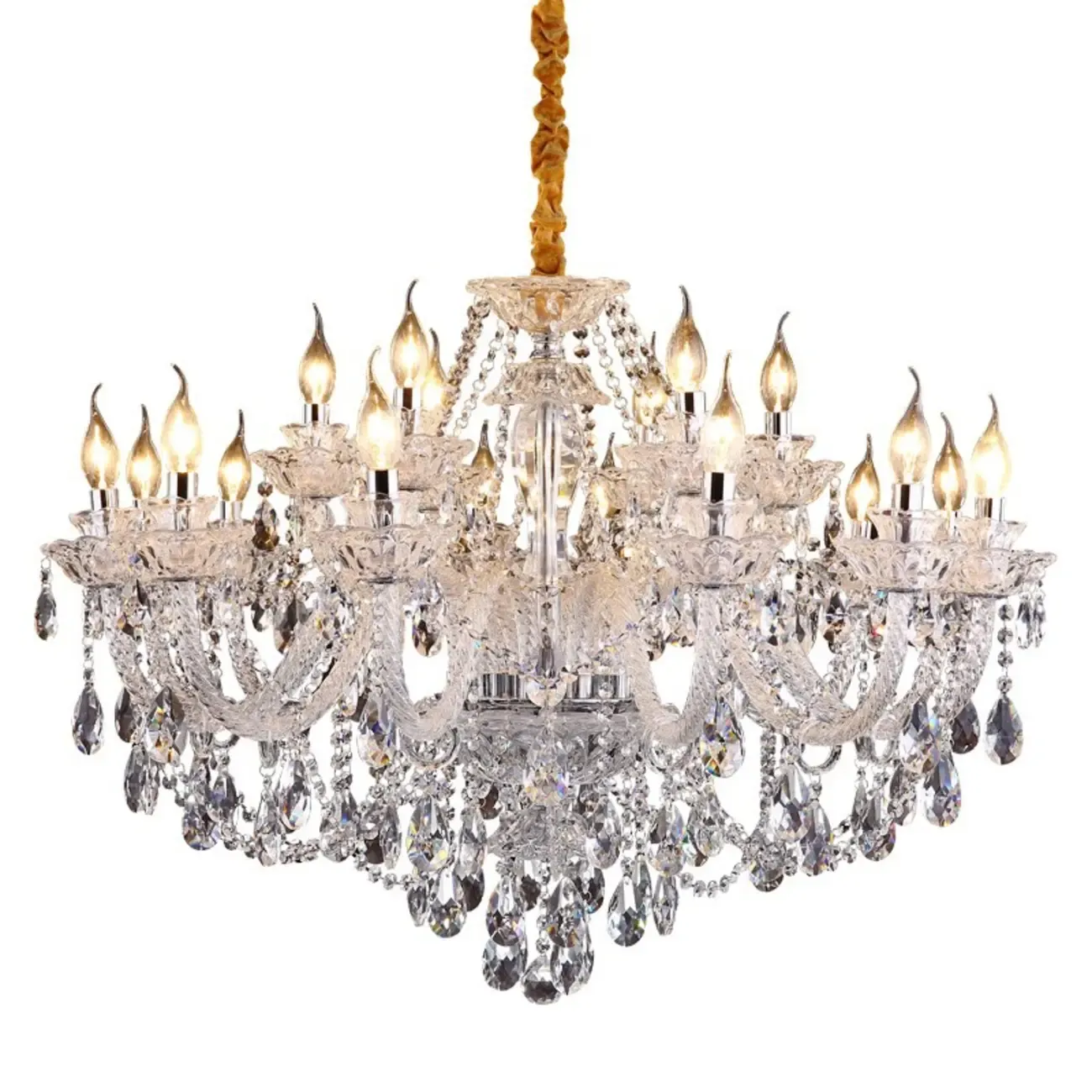 Modern Luxury Clear Crystal Chandeliers with Height-Adaptive Image - 8