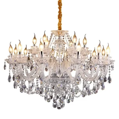 Modern Luxury Clear Crystal Chandeliers with Height-Adaptive Image - 8