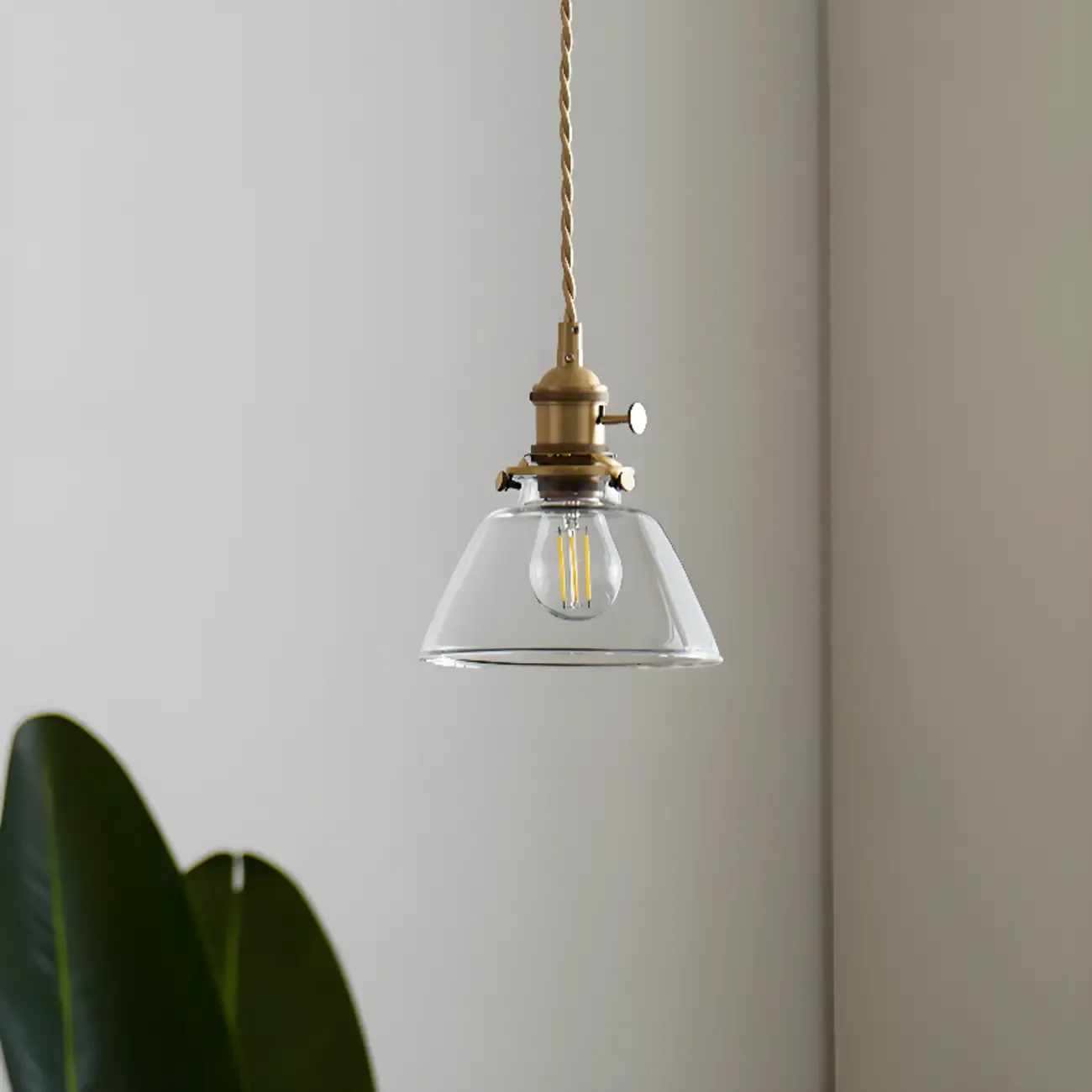 Modern Clear Glass Stripe Lampshade Pendant Light for Dining Room Image - 17