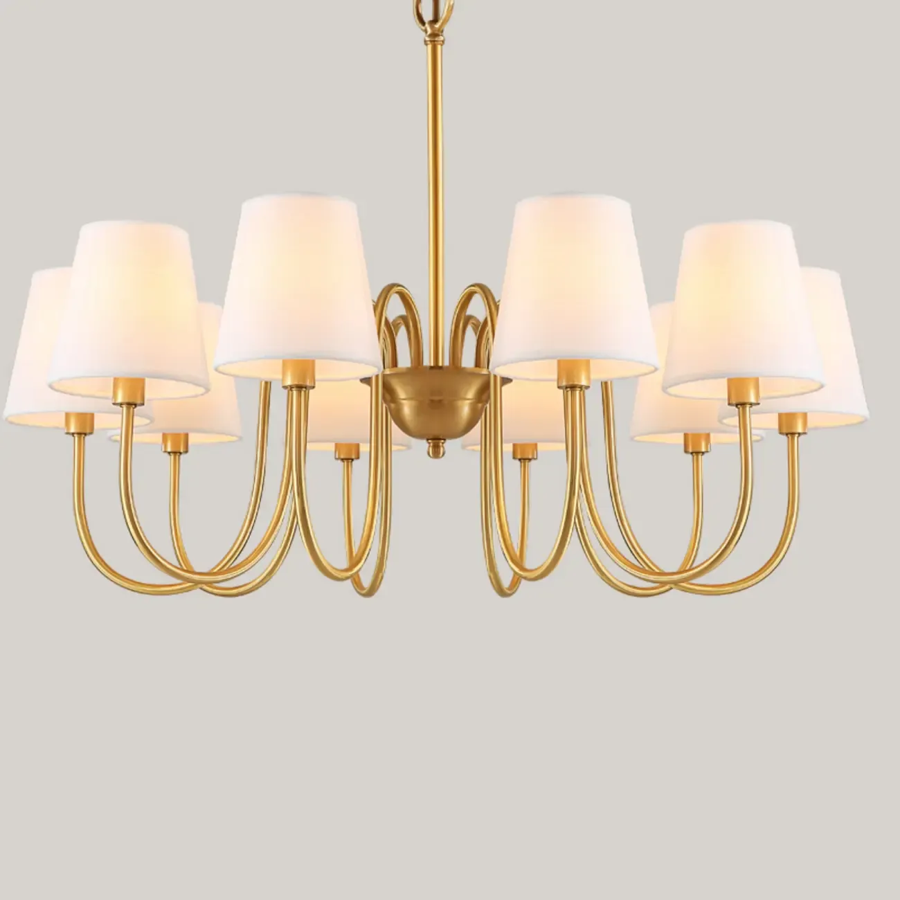 6-Light Modern Chain Fabric Chandelier for Dining Room Image - 9
