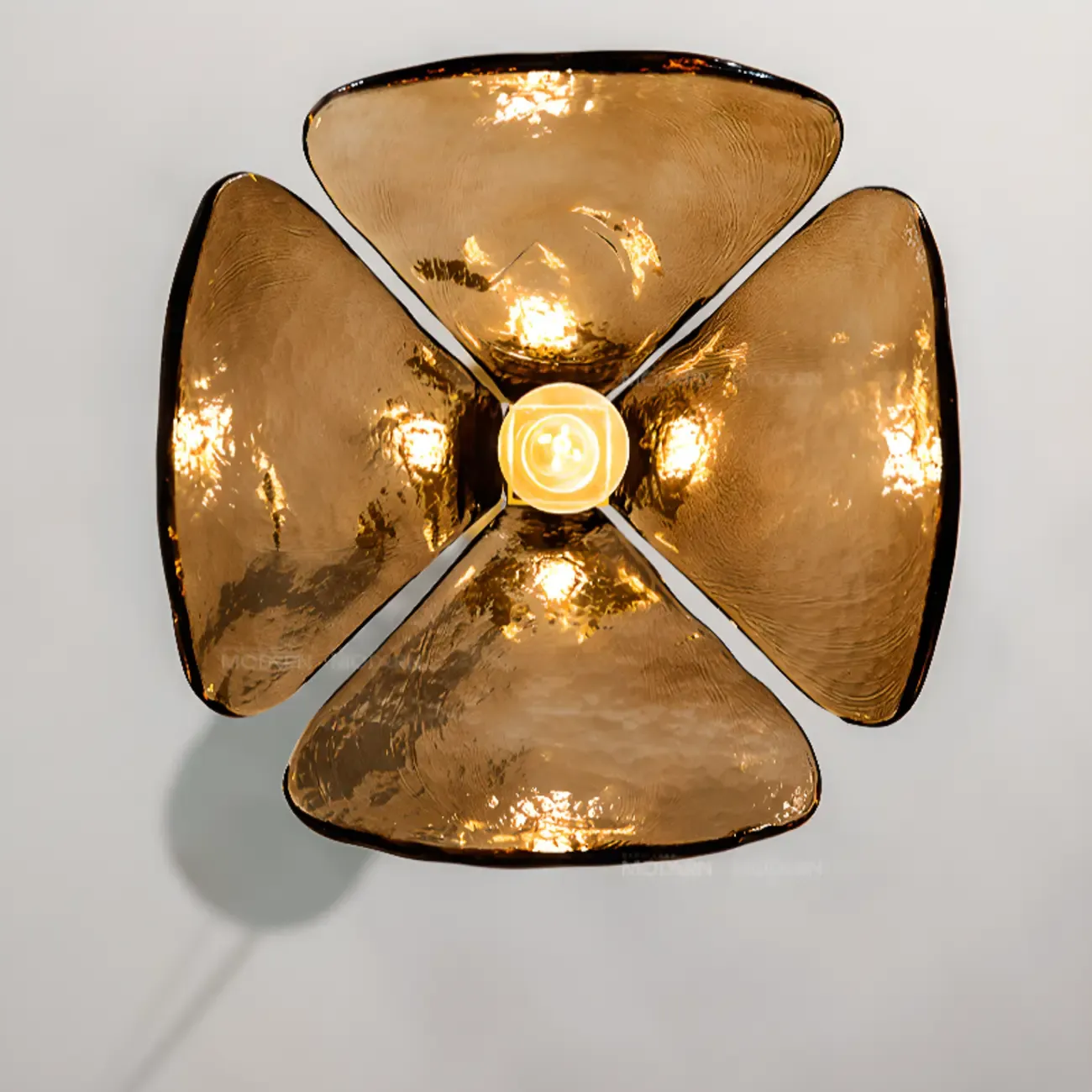 Modern Gold Glass Petals Pendant Light for Living Room Image - 8
