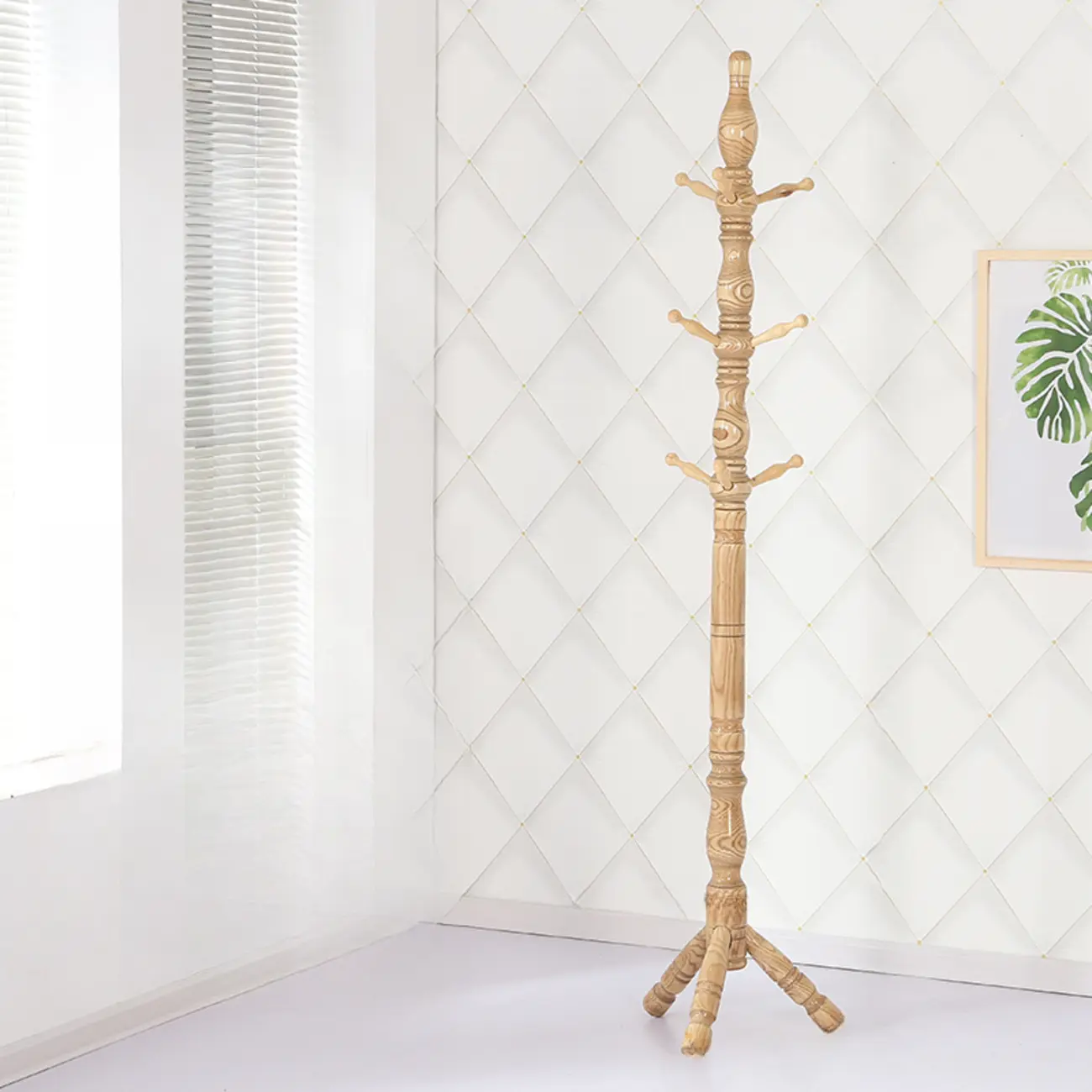 Elegant Walnut Hall Tree with Round Base Image - 10 | homeyfad