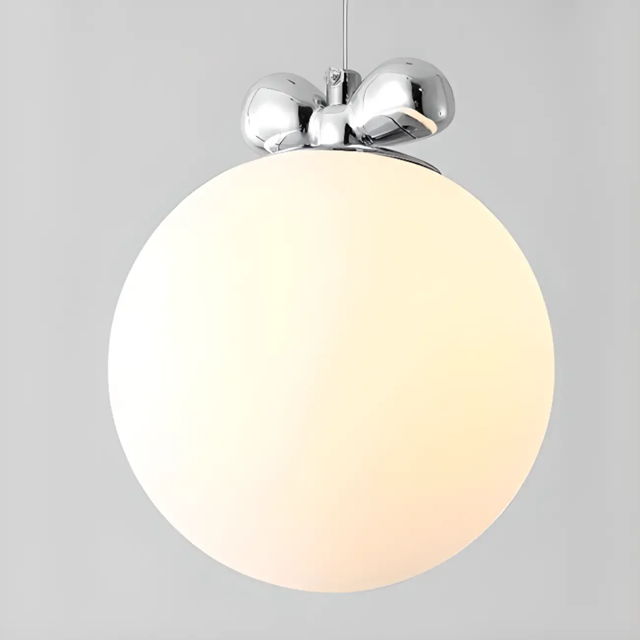 Modern Small White Globe LED Pendant Light for Living Room Image - 8
