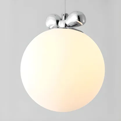 Modern Small White Globe LED Pendant Light for Living Room Image - 8