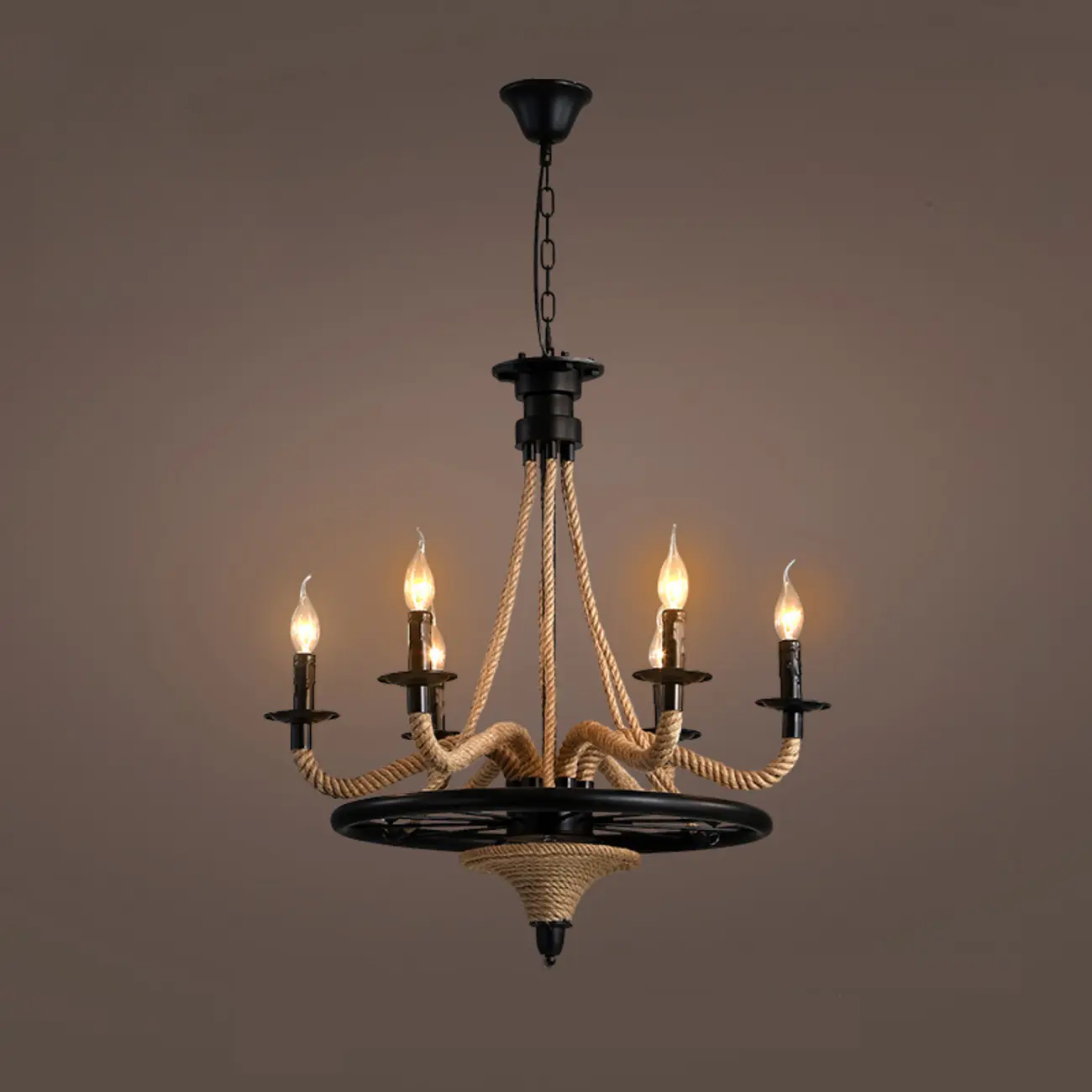 Industrial Vintage Iron Chandelier with 	Adjustable Height Image - 19 | homeyfad