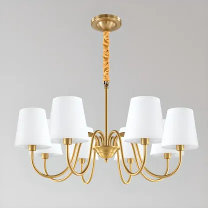 6-Light Modern Chain Fabric Chandelier for Dining Room Image - 11