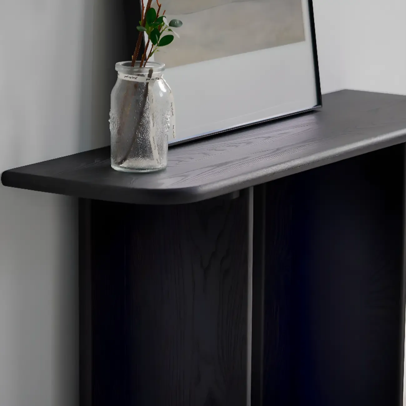 Modern Rectangle Black Ash Console Table Image - 5