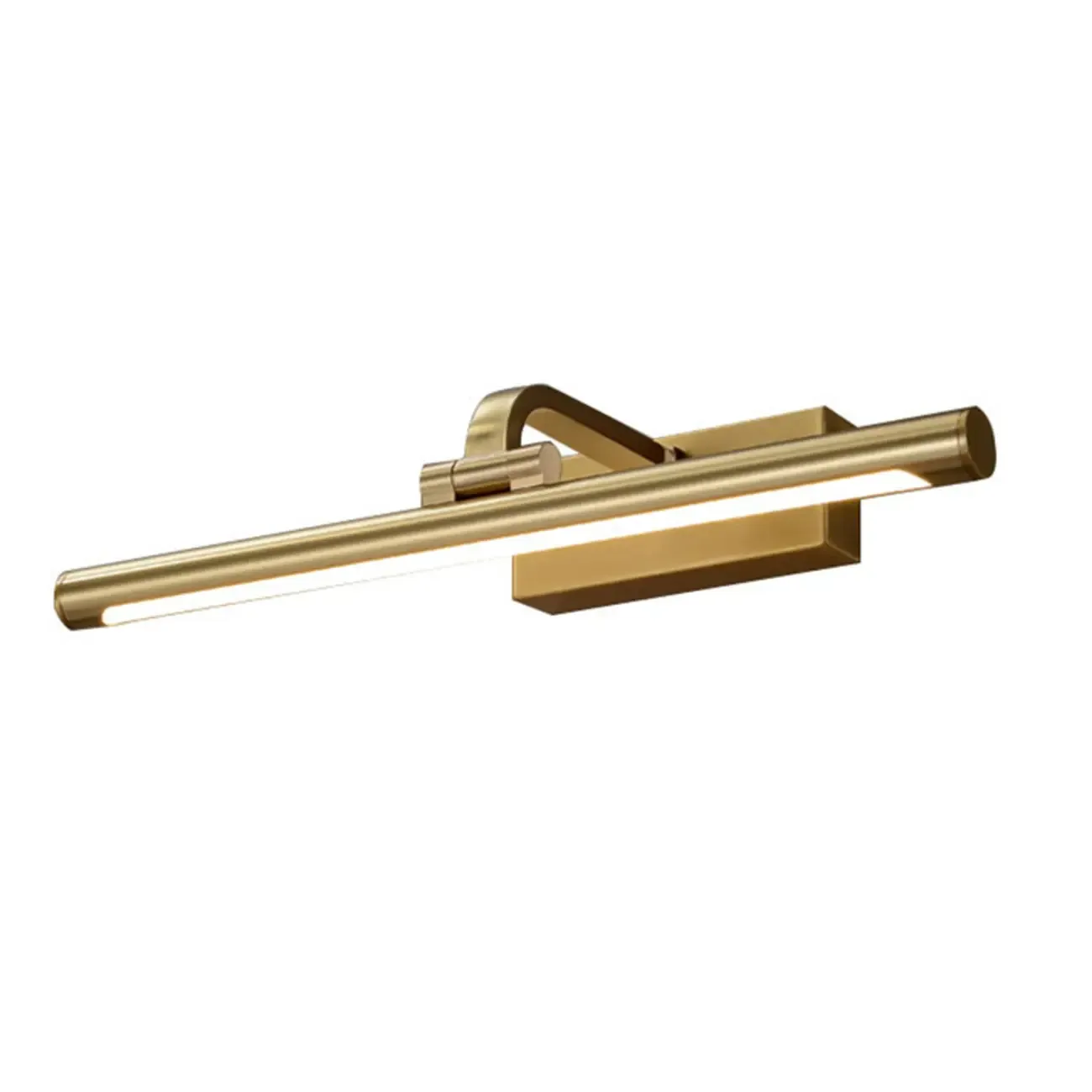 Gold Bathroom Linear Vanity Lights Fixture Over Mirror Image - 5