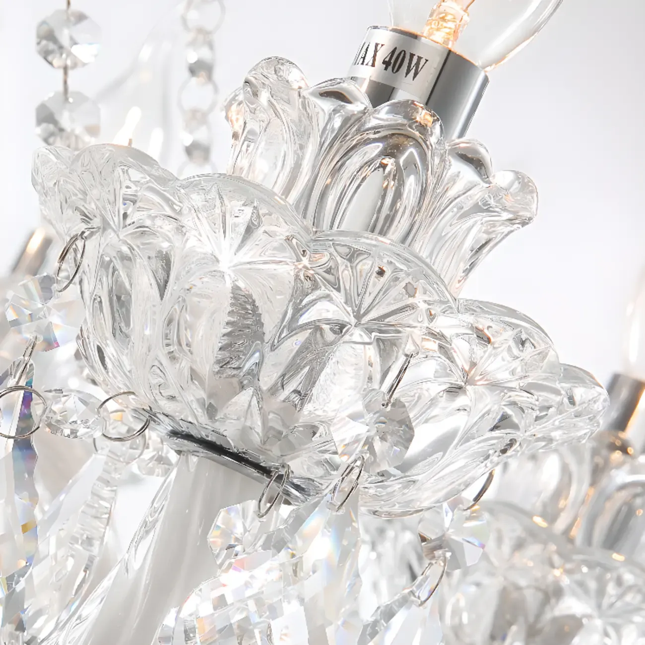 Modern Luxury Clear Crystal Chandeliers with Height-Adaptive Image - 10