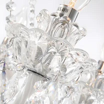 Modern Luxury Clear Crystal Chandeliers with Height-Adaptive Image - 10
