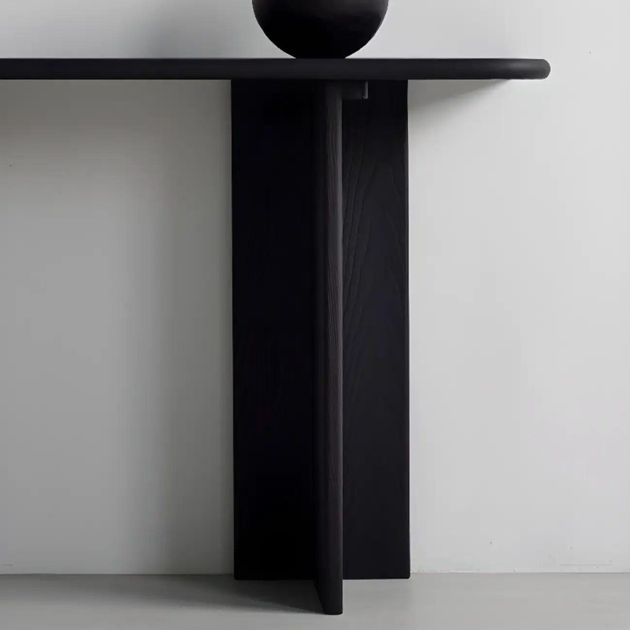 Modern Rectangle Black Ash Console Table Image - 6
