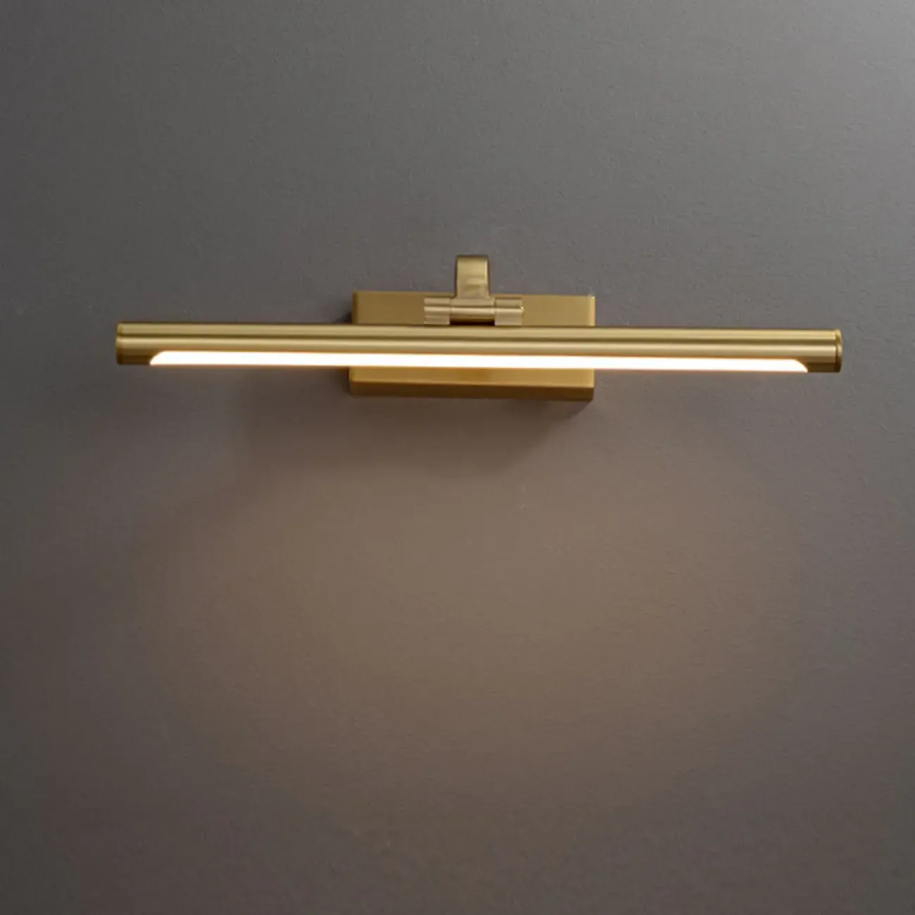 Gold Bathroom Linear Vanity Lights Fixture Over Mirror  Image - 6