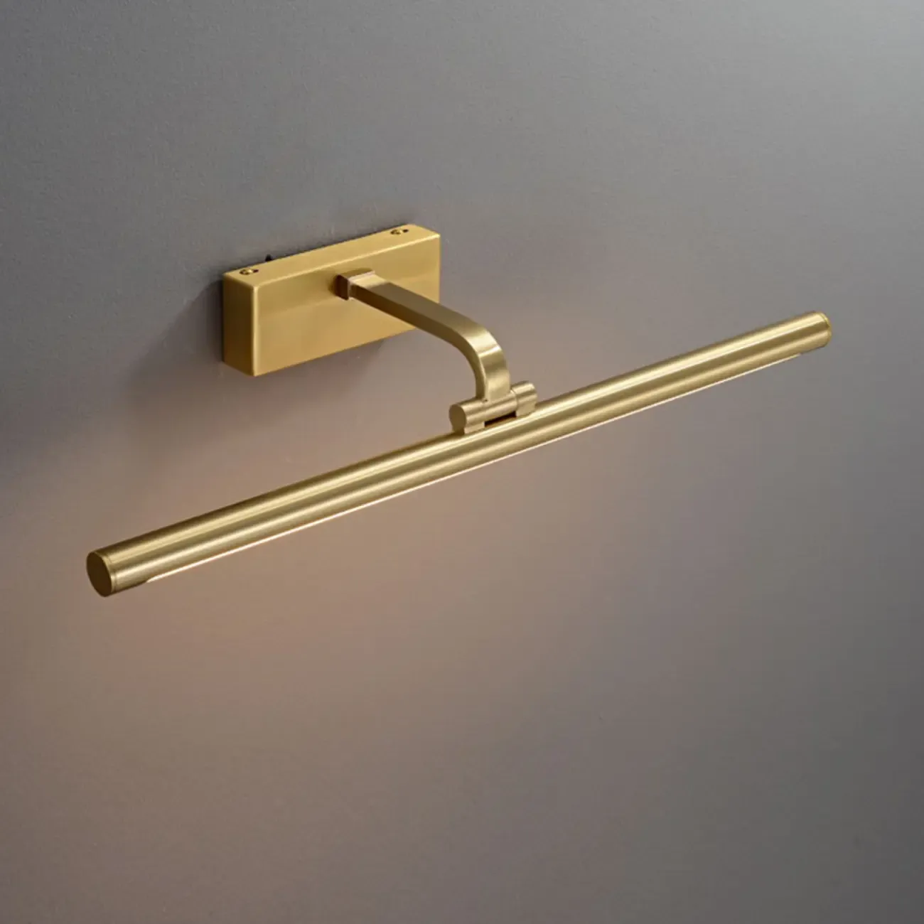 Gold Bathroom Linear Vanity Lights Fixture Over Mirror Image - 7
