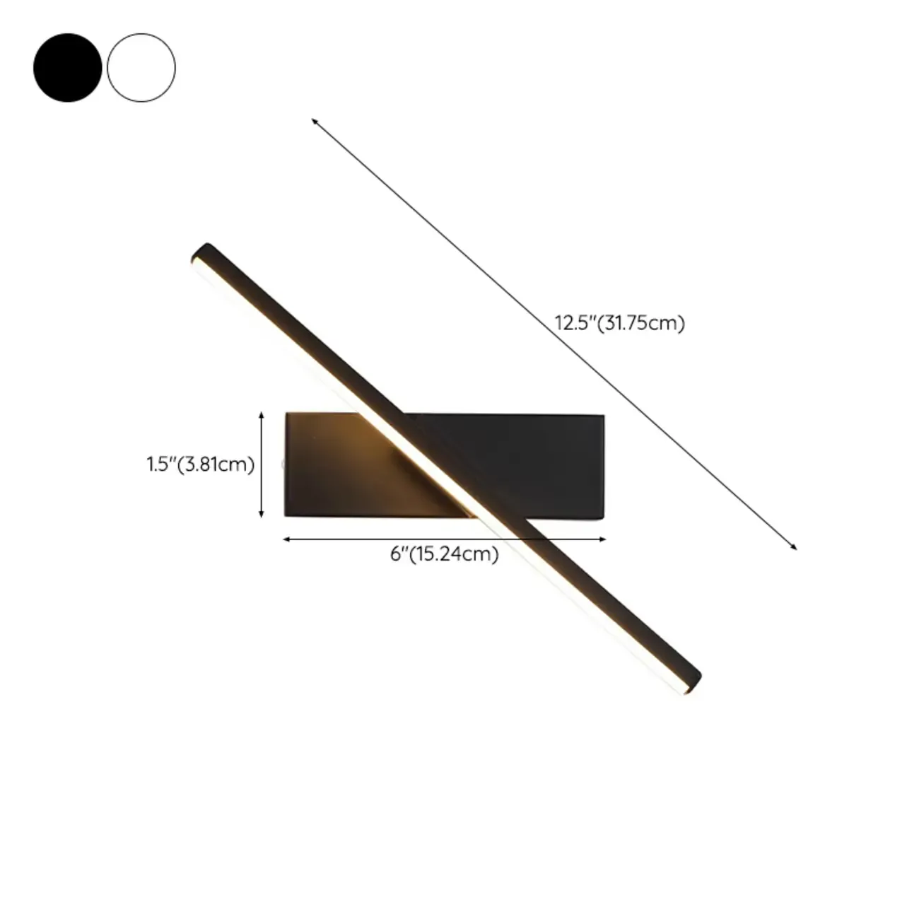 Linear Rotating Mini Vanity light with Silica Gel Shade #size