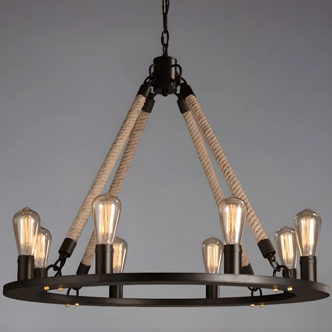 Industrial Vintage Iron Chandelier with 	Adjustable Height Image - 22 | homeyfad