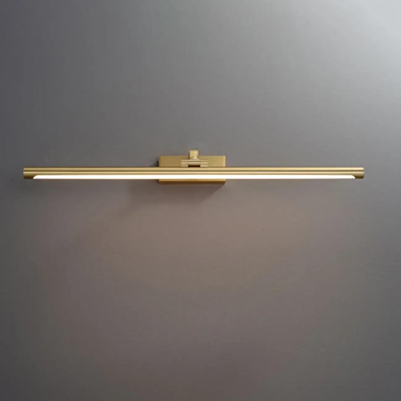 Gold Bathroom Linear Vanity Lights Fixture Over Mirror Image - 8