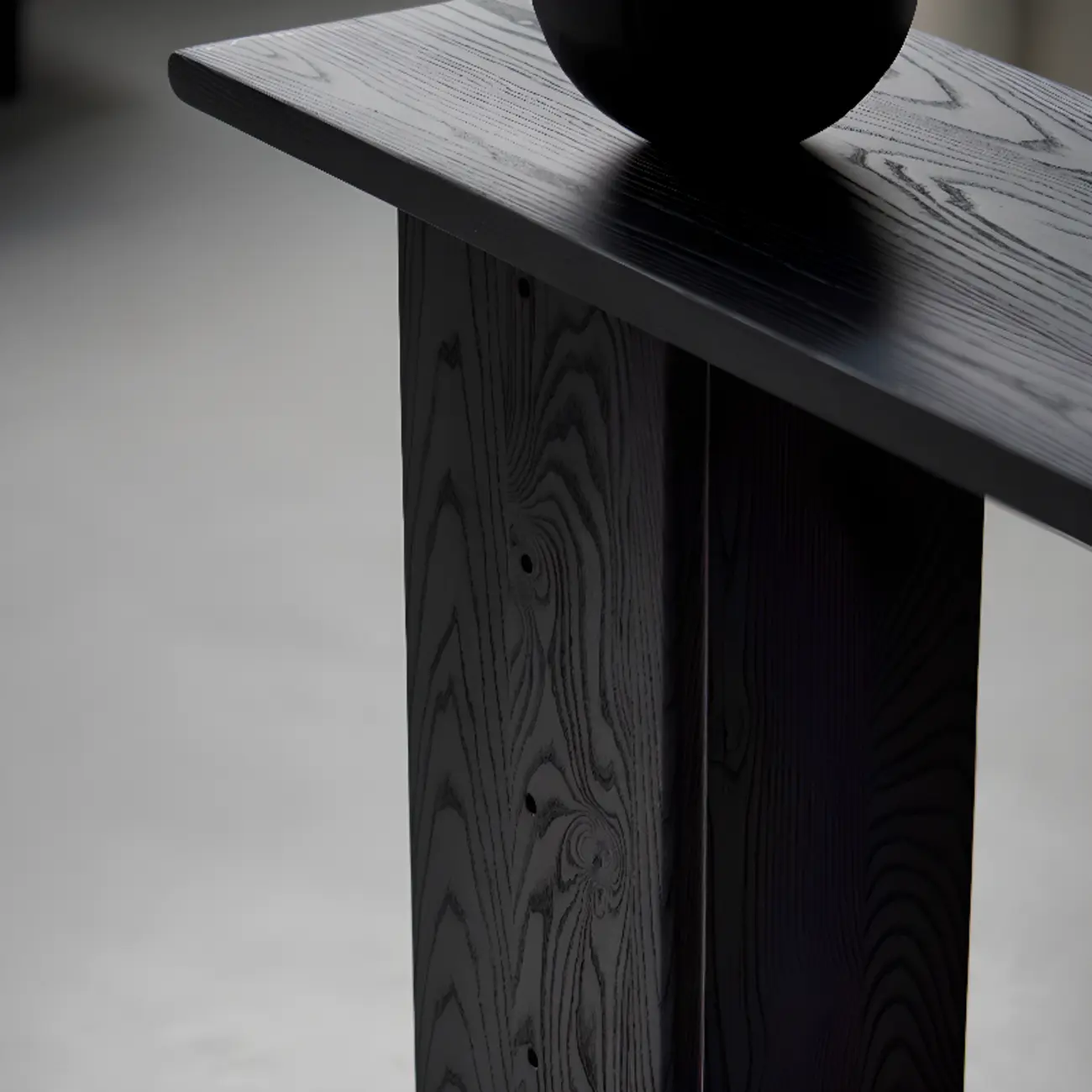 Modern Rectangle Black Ash Console Table Image - 9 | homeyfad