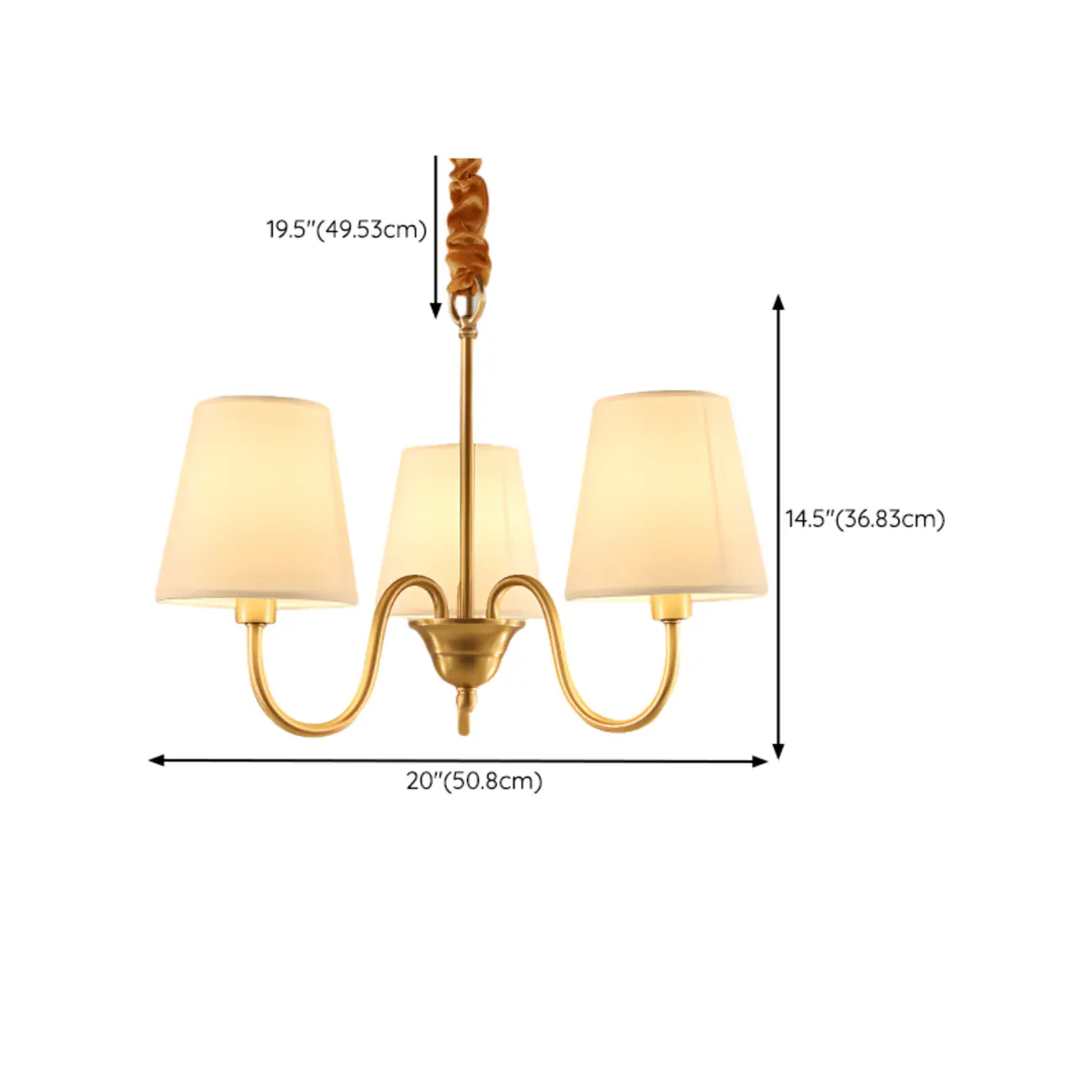 6-Light Modern Chain Fabric Chandelier for Dining Room #size | homeyfad