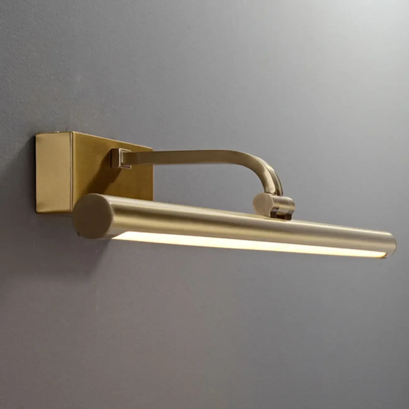 Gold Bathroom Linear Vanity Lights Fixture Over Mirror Image - 10