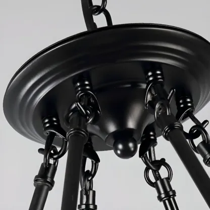Industrial Vintage Iron Chandelier with 	Adjustable Height Image - 24