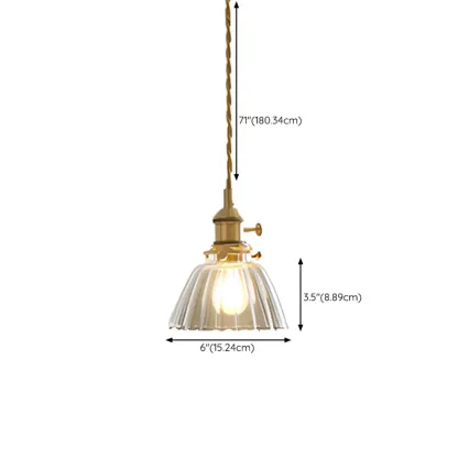 Modern Clear Glass Stripe Lampshade Pendant Light for Dining Room Image - 26