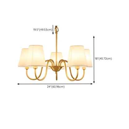 6-Light Modern Chain Fabric Chandelier for Dining Room Image - 17
