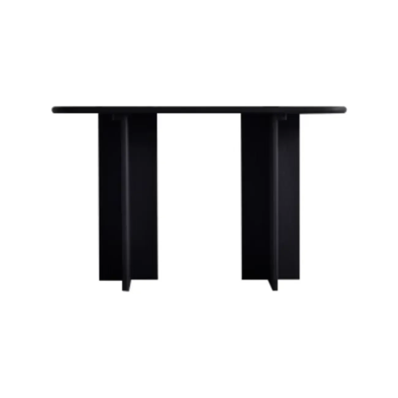 Modern Rectangle Black Ash Console Table Image - 11
