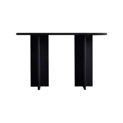 Modern Rectangle Black Ash Console Table Image - 11