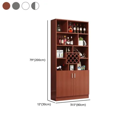 Modern Wooden Wine Rack with Glass Holder #size