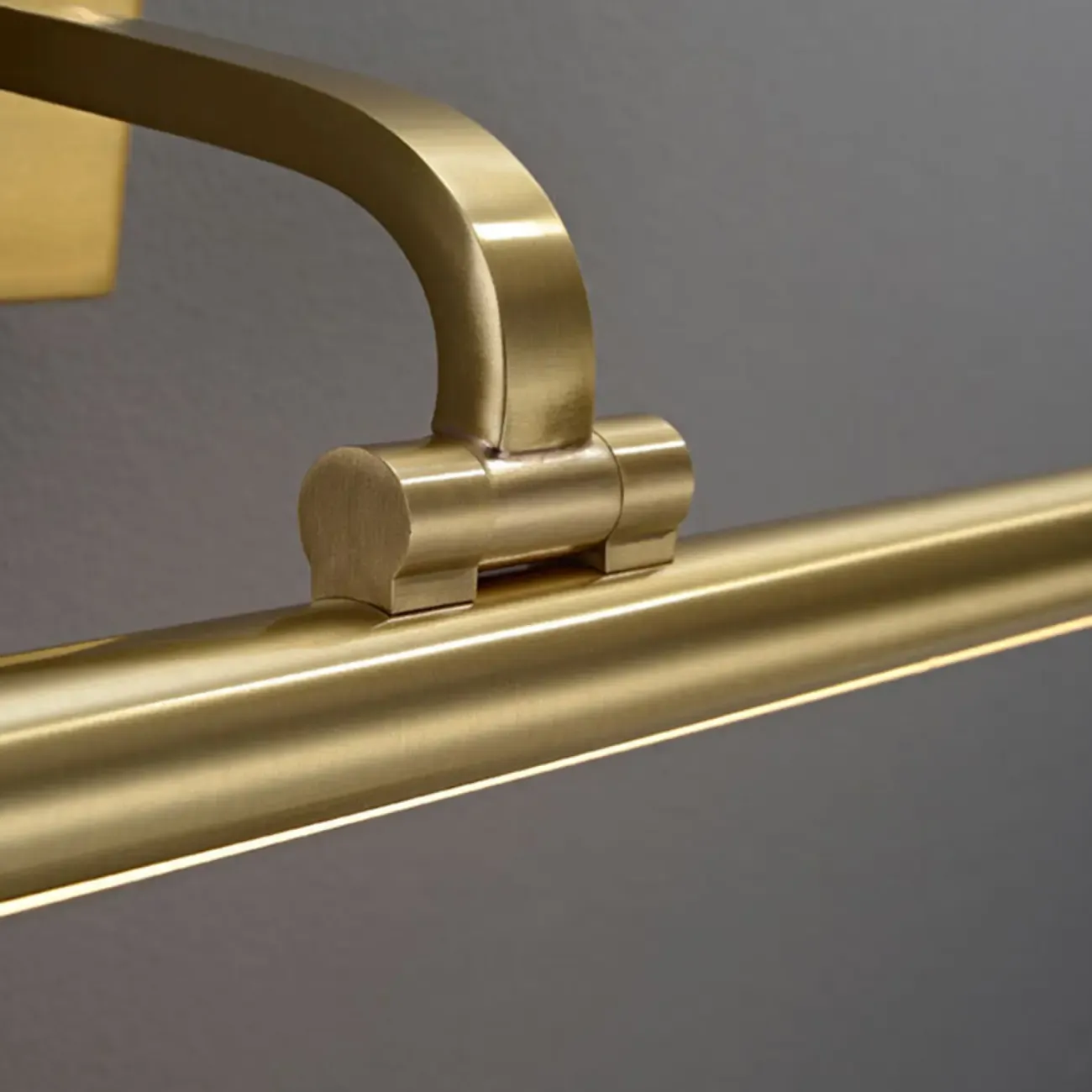 Gold Bathroom Linear Vanity Lights Fixture Over Mirror Image - 12