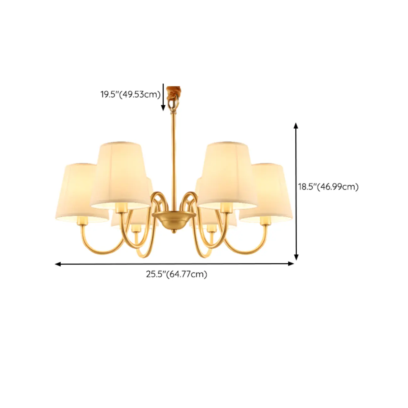 6-Light Modern Chain Fabric Chandelier for Dining Room Image - 18 | homeyfad