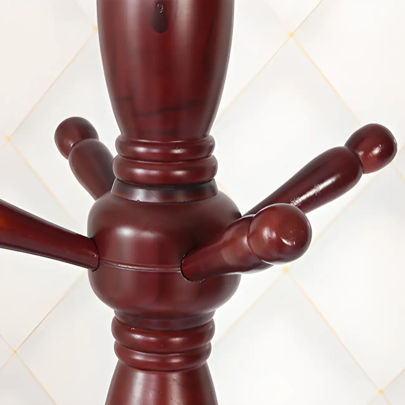 Elegant Walnut Hall Tree with Round Base Image - 18