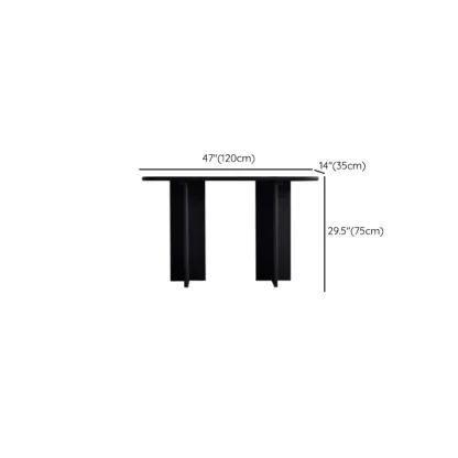 Modern Rectangle Black Ash Console Table Image - 13