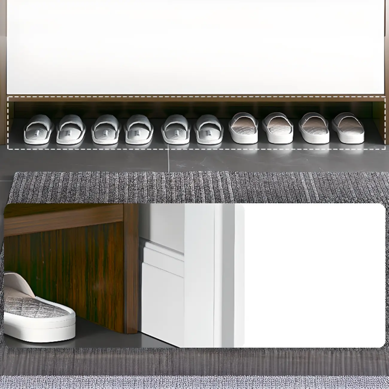 Hallway Wooden Shoe Storage Cabinet with Flip Doors Image - 15 | homeyfad