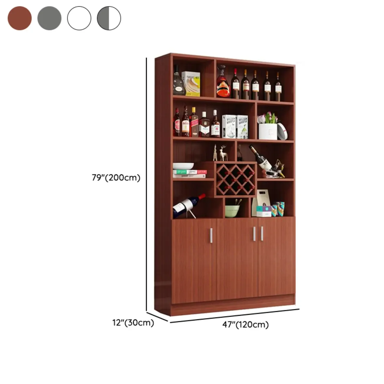 Modern Wooden Wine Rack with Glass Holder Image - 19