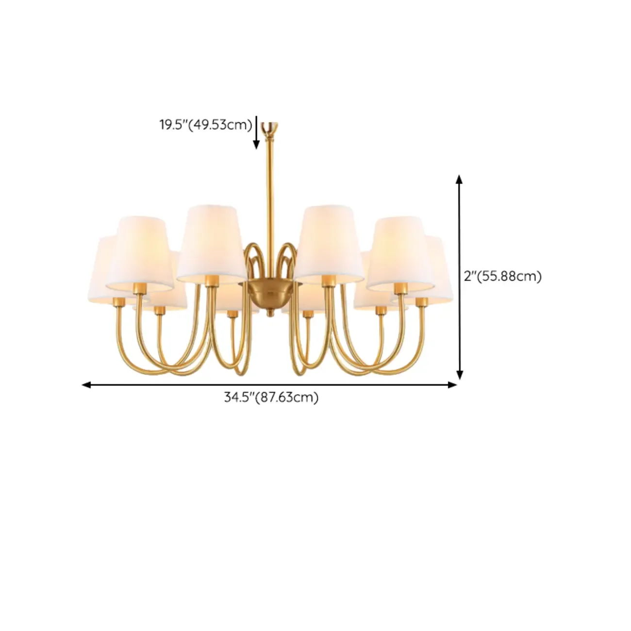 6-Light Modern Chain Fabric Chandelier for Dining Room Image - 20