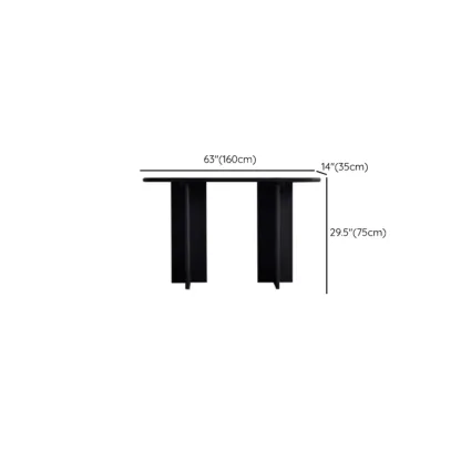 Modern Rectangle Black Ash Console Table Image - 15