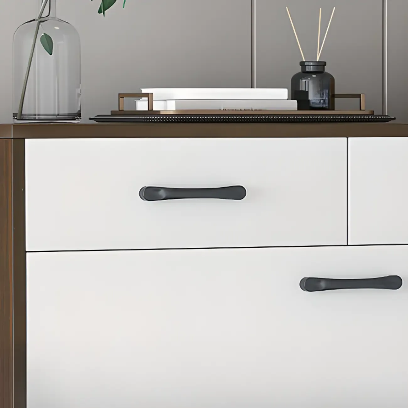 Hallway Wooden Shoe Storage Cabinet with Flip Doors Image - 16