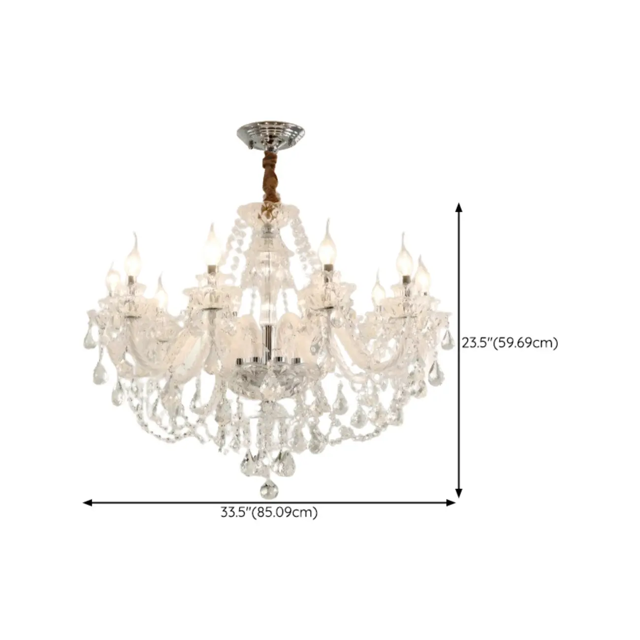 Modern Luxury Clear Crystal Chandeliers with Height-Adaptive Image - 15 | homeyfad