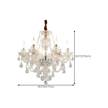 Modern Luxury Clear Crystal Chandeliers with Height-Adaptive Image - 16