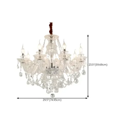 Modern Luxury Clear Crystal Chandeliers with Height-Adaptive Image - 17