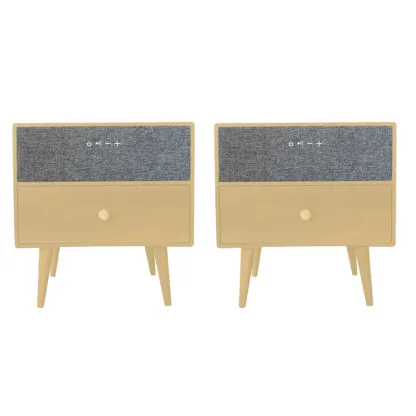 Modern Coloer Block Bedside Table with 2 Drawers  Image - 7