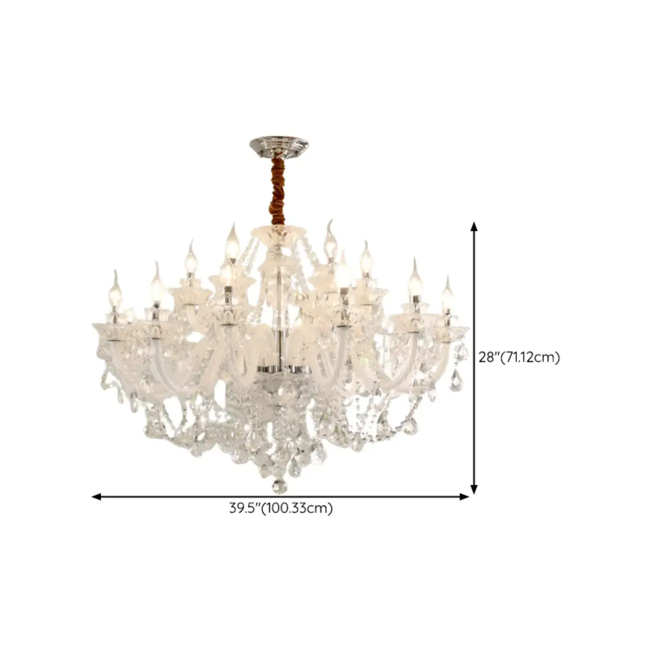 Modern Luxury Clear Crystal Chandeliers with Height-Adaptive Image - 18