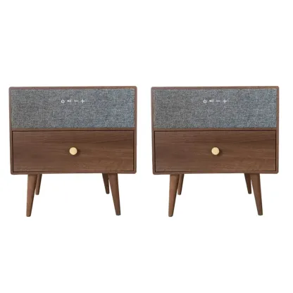 Modern Coloer Block Bedside Table with 2 Drawers  Image - 8