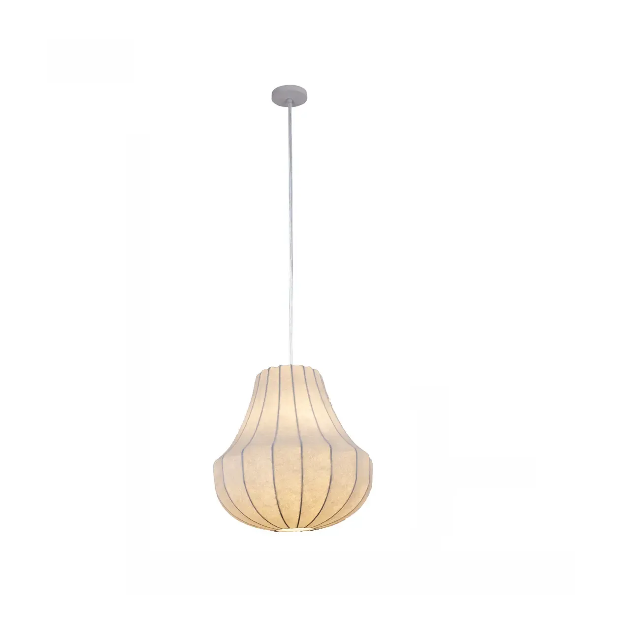 Designer White Fabric Lantern Pendant Lamp for Home Decor Image - 5