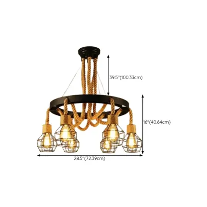 Industrial Vintage Iron Chandelier with 	Adjustable Height Image - 34