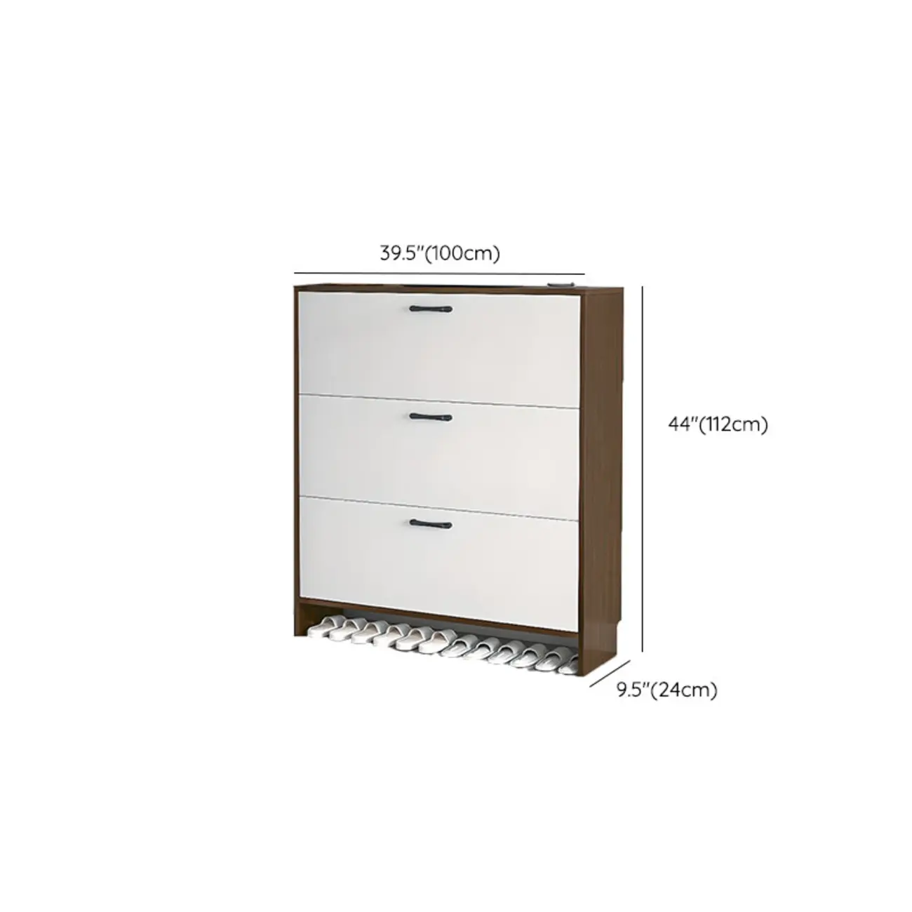 Hallway Wooden Shoe Storage Cabinet with Flip Doors Image - 22 | homeyfad