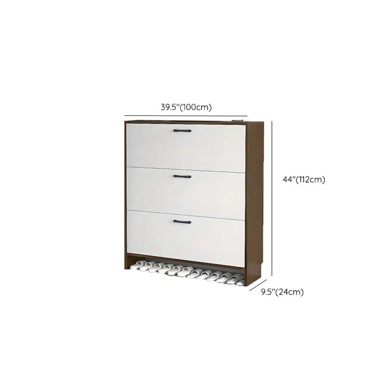 Hallway Wooden Shoe Storage Cabinet with Flip Doors Image - 22